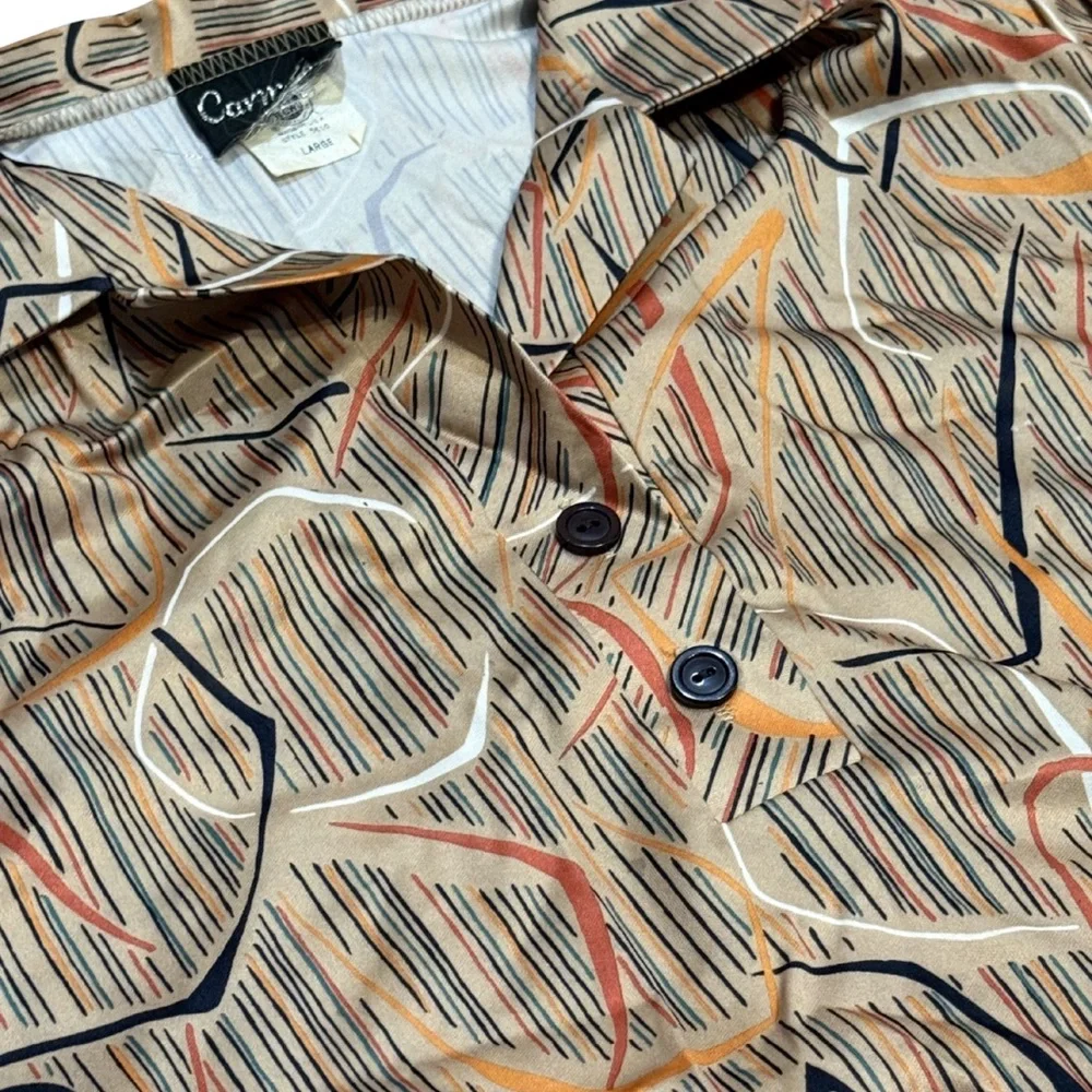 Vintage Carmelton USA Union‎ Made Blouse L Retro Abstract Top - Picture 7 of 10